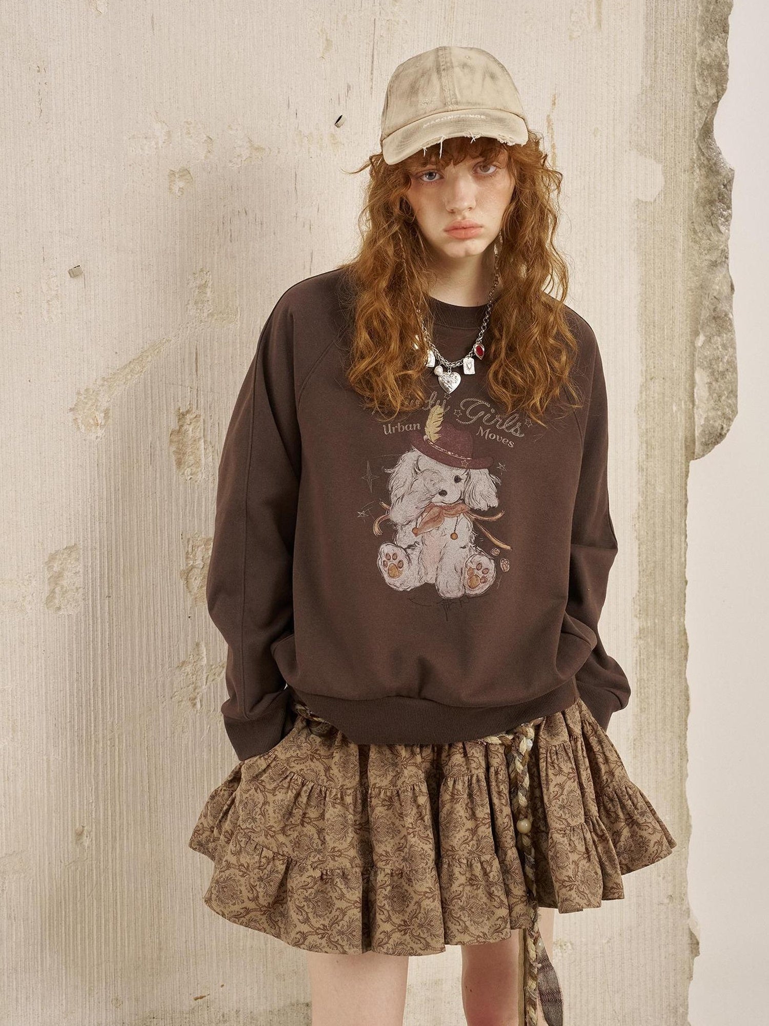 DIDDI MODA Blindfold Pup Canele Sweatshirt