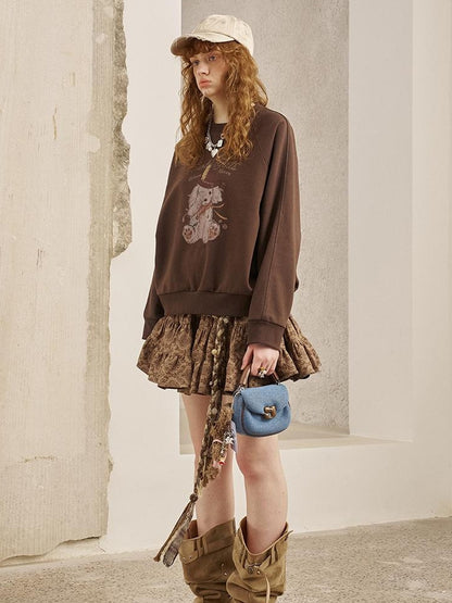 DIDDI MODA Blindfold Pup Canele Sweatshirt