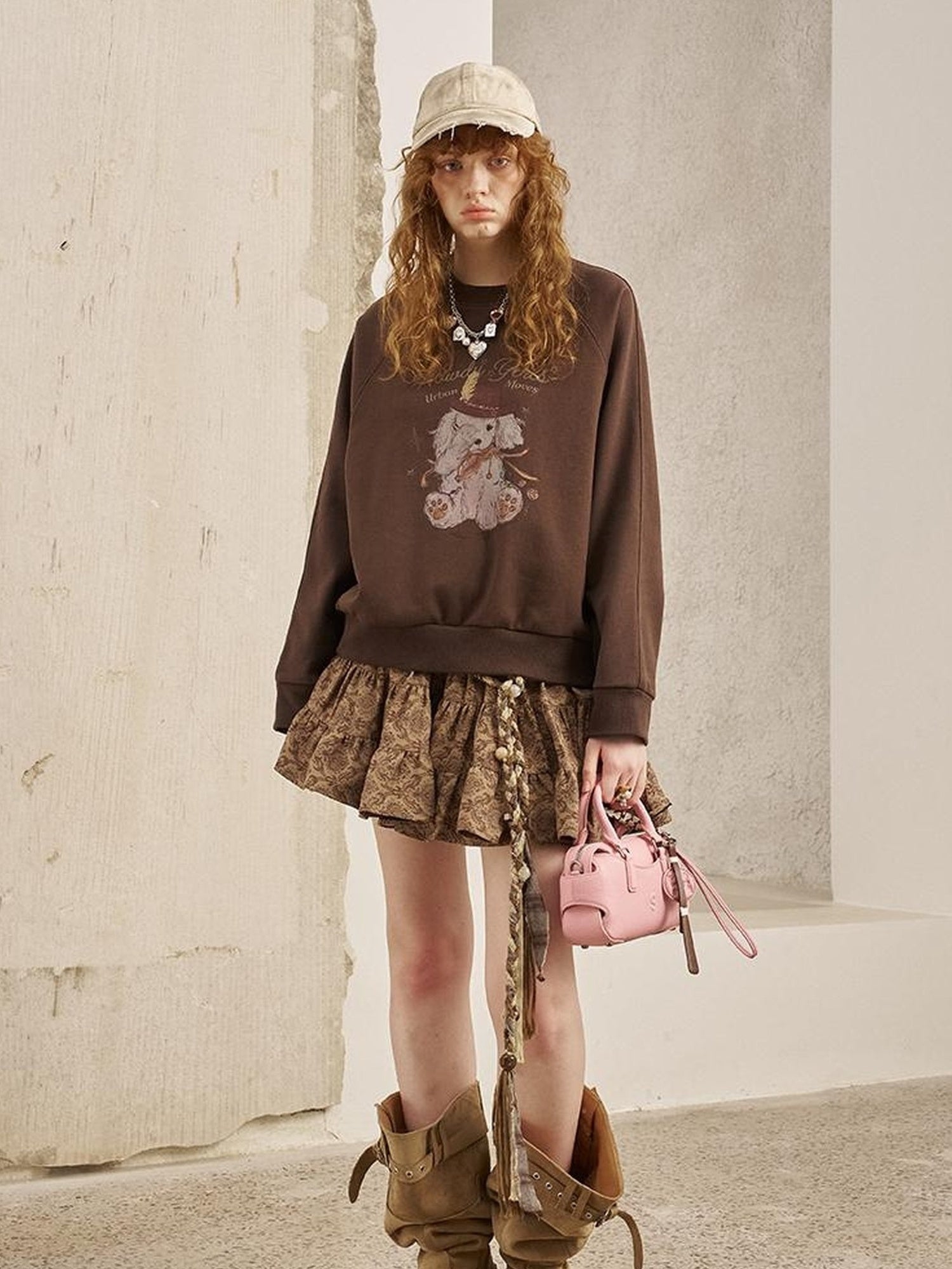 DIDDI MODA Blindfold Pup Canele Sweatshirt
