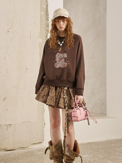 DIDDI MODA Blindfold Pup Canele Sweatshirt