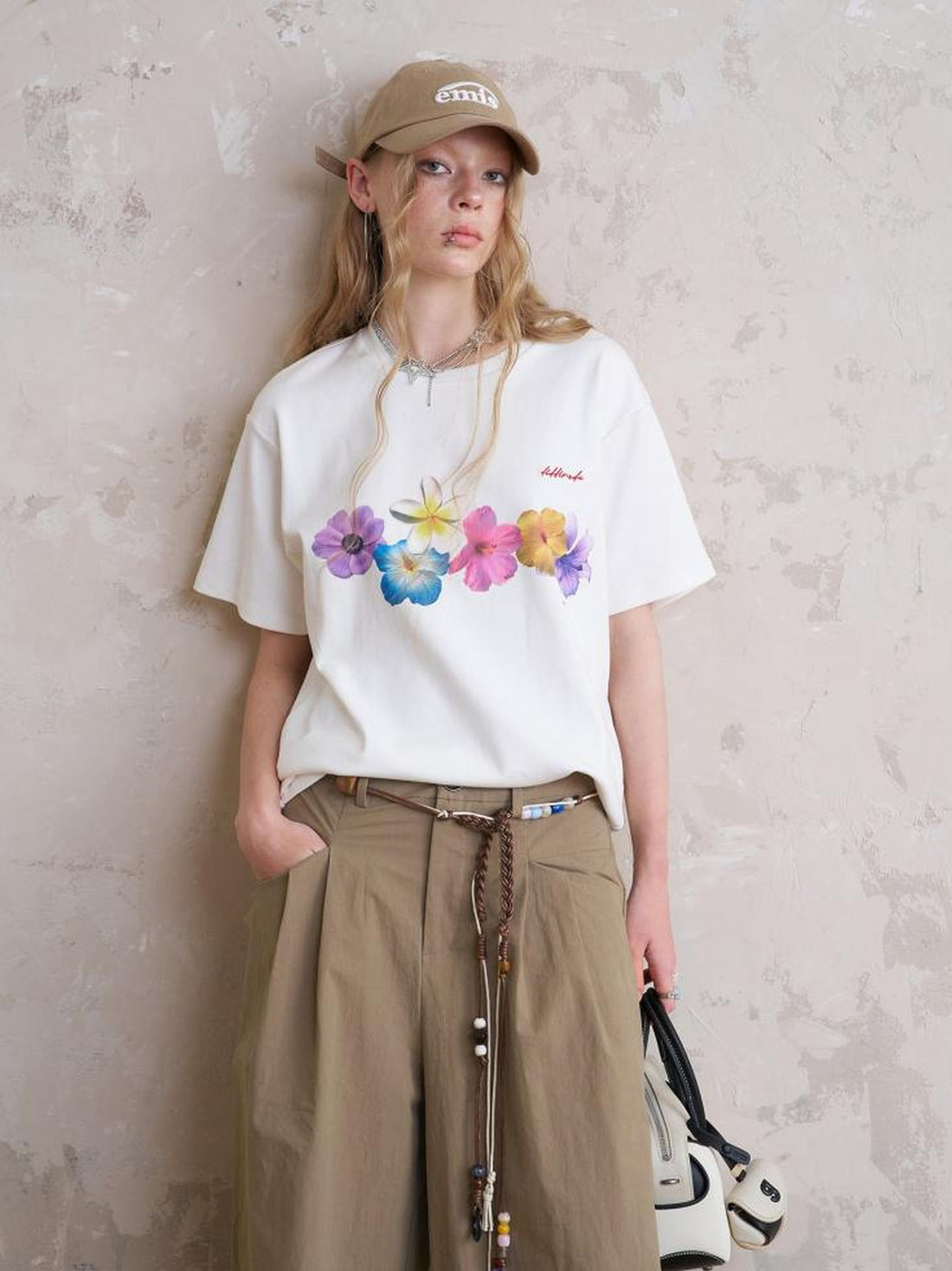 DIDDI MODA Blooming Floral Print Cotton Tee