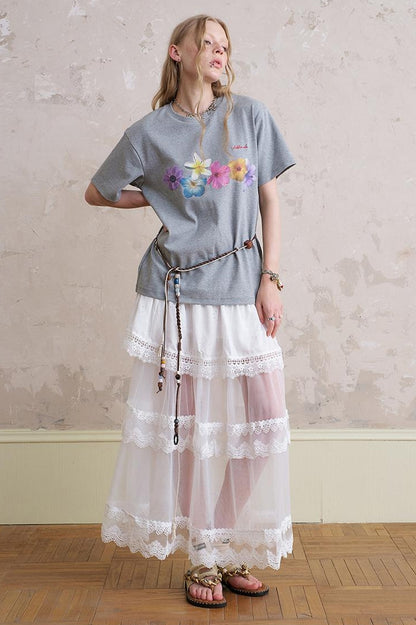 DIDDI MODA Blooming Floral Print Cotton Tee