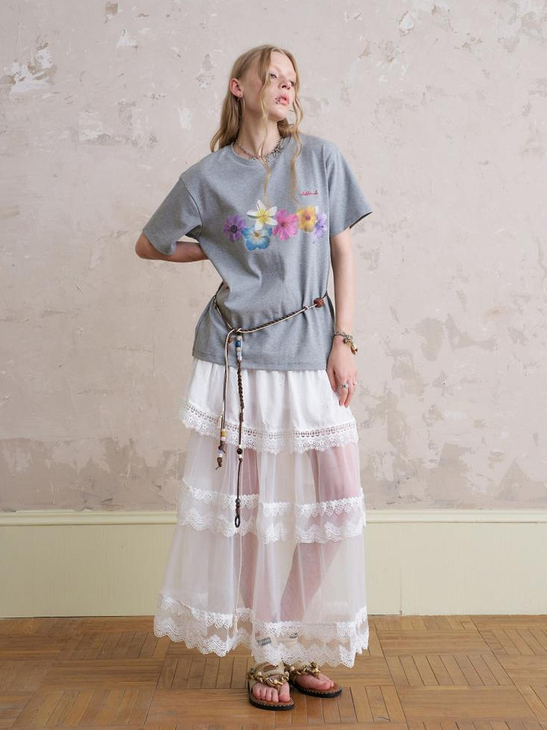 DIDDI MODA Blooming Floral Print Cotton Tee