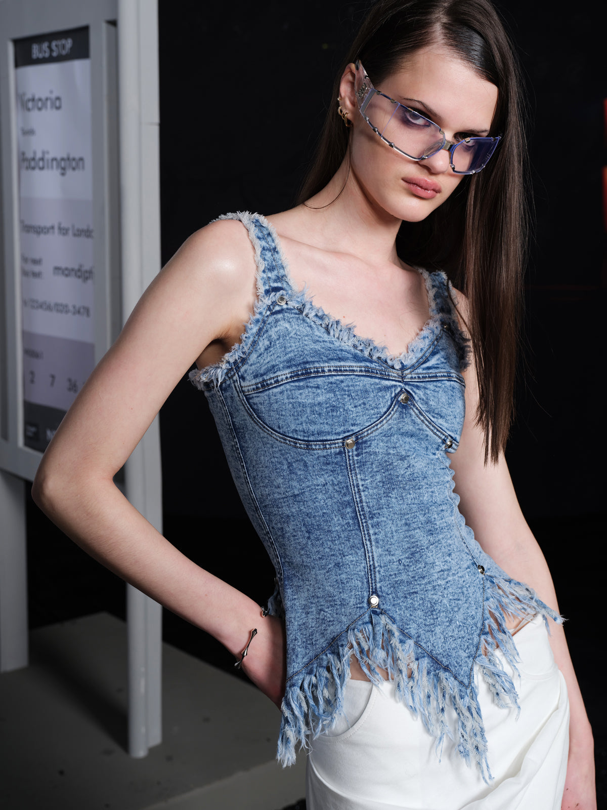 UpdateNN NORTH NODE Cowhide Fringed Strapless Vest