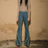 UpdateNN NORTH NODE Fringed Hem Flared Denim Pants