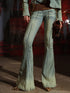 UpdateNN NORTH NODE Distressed Denim Flares With Faded Wash