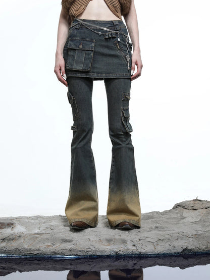 Moon Priestess Washed Denim Culottes