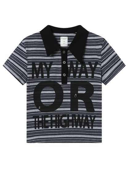 Rebel Stripe Polo My Way Or The Highway