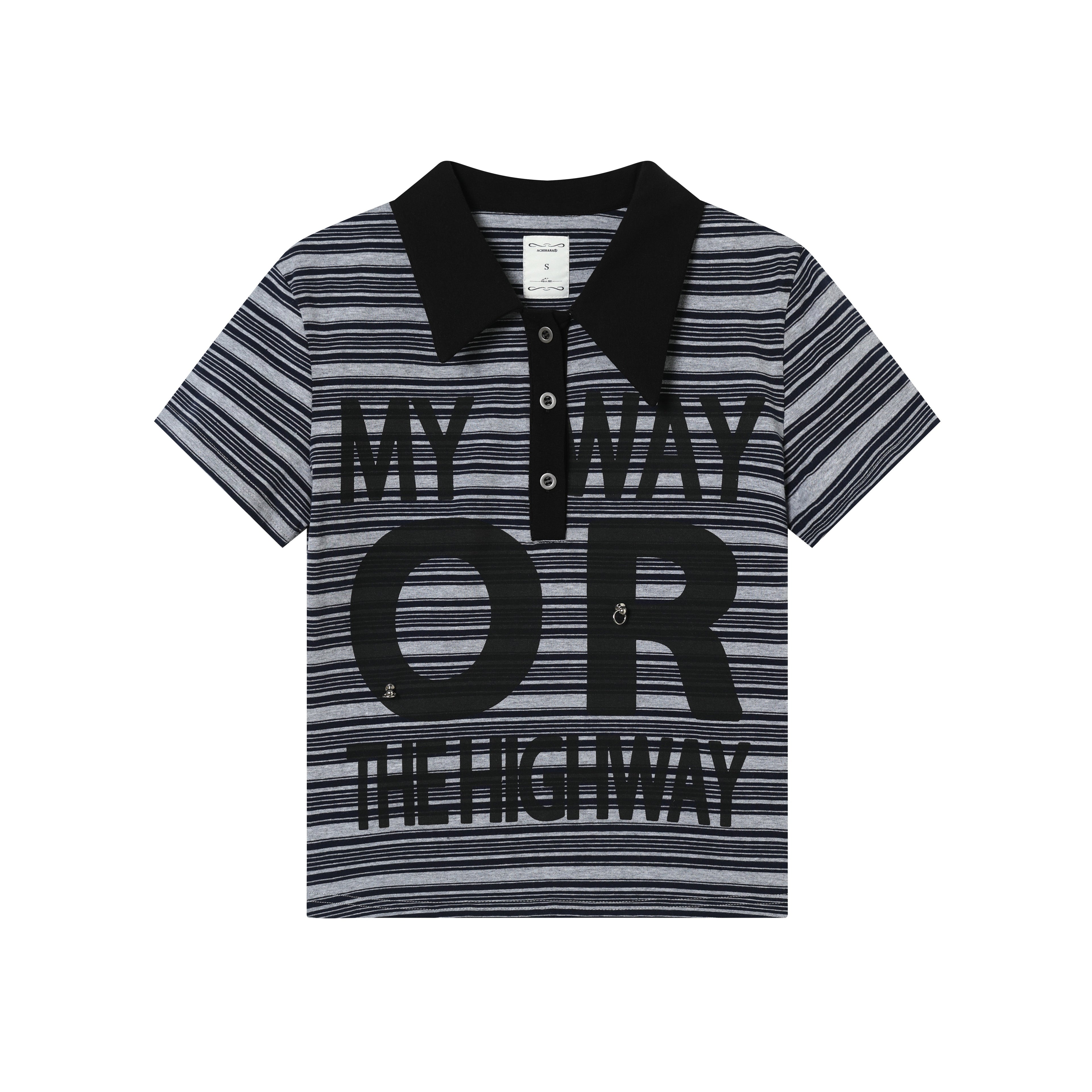 Achihara Rebel Stripe Polo My Way Or The Highway