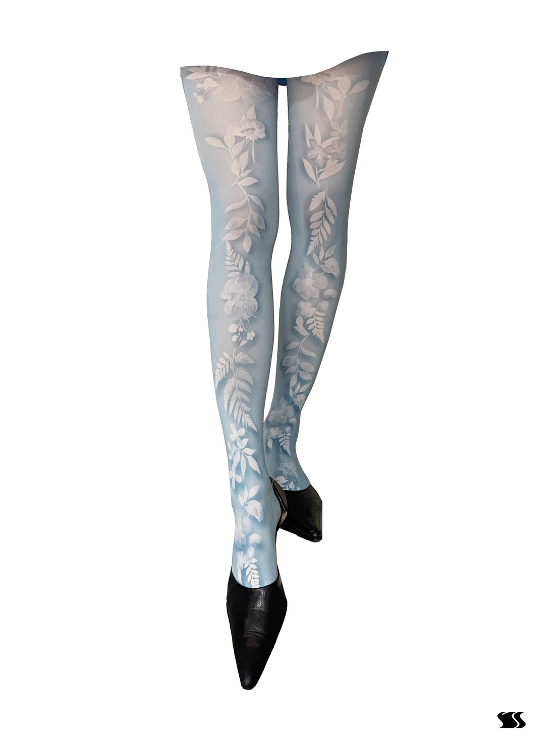YOSHUYUKI Print Tights With Contrast Crotch Design