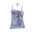 c Sea Dream Mesh Camisole Top V-Neck T-Shirt Long-Sleeve