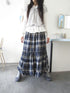 ang project Vintage Plaid Lace Up Waist A Line Skirt