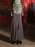UpdateNN NORTH NODE Flocked Mesh Denim Off Shoulder Top Skirt Set