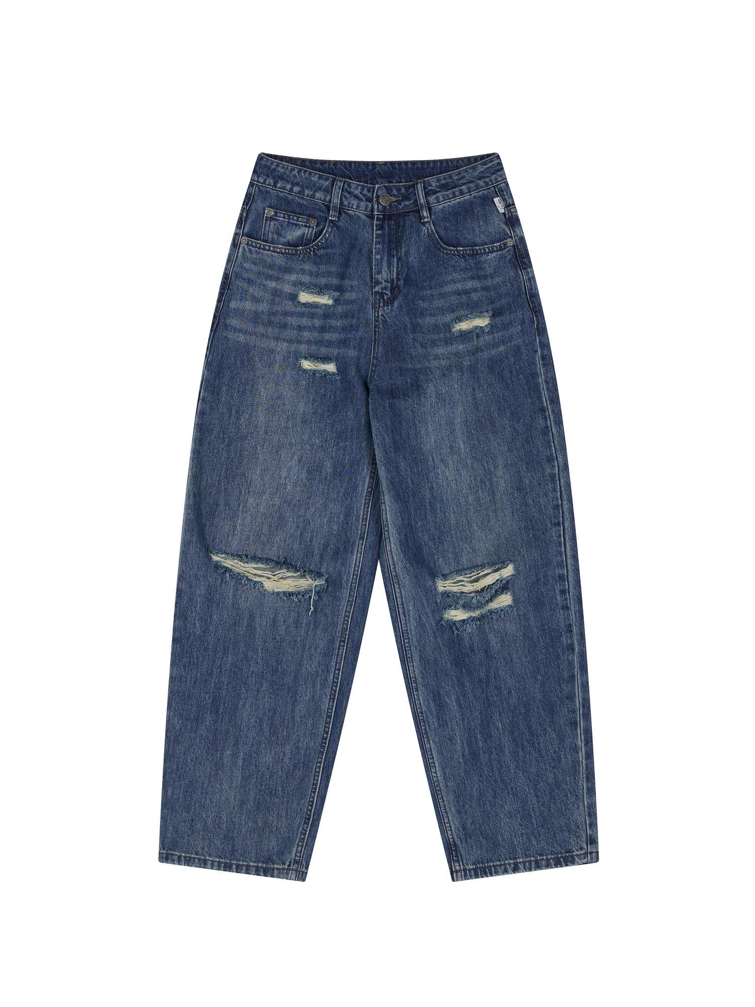 Achihara Carbon Jeans 2025 New Wide Leg Distressed Stacked Denim Pants