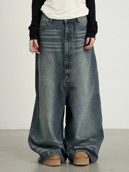 Drop Crotch Baggy Jeans Oversized Wide Leg Trousers
