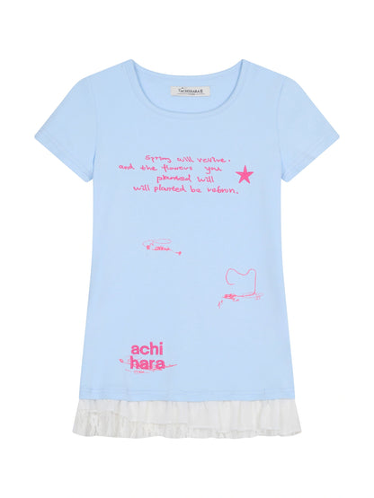 Time Bandage Floral Trim Tee
