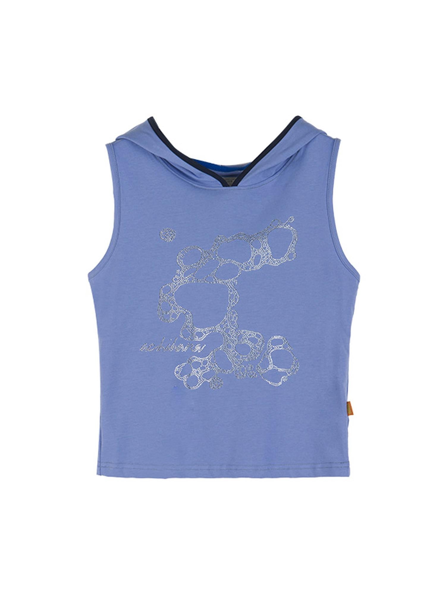 Achihara Tropical Fish Rhinestone Sleeveless Crop Top