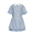 YOSHUYUKI Yoshu Yuki Striped Shirt Dress With Eyelet Punk Trim