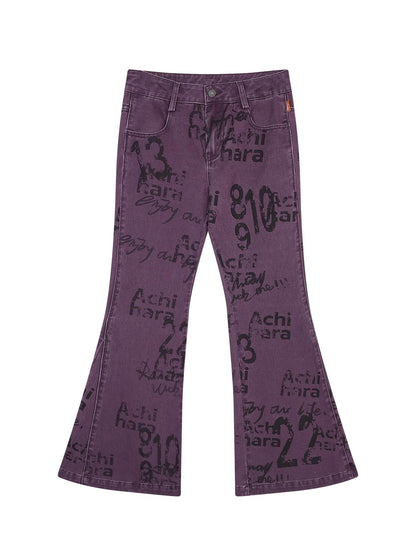 Achihara Blueberry Flare Denim Pants