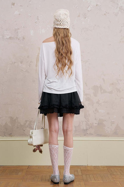 DIDDI MODA Bohemian Bow Pony Print Cropped Sleeve Tee