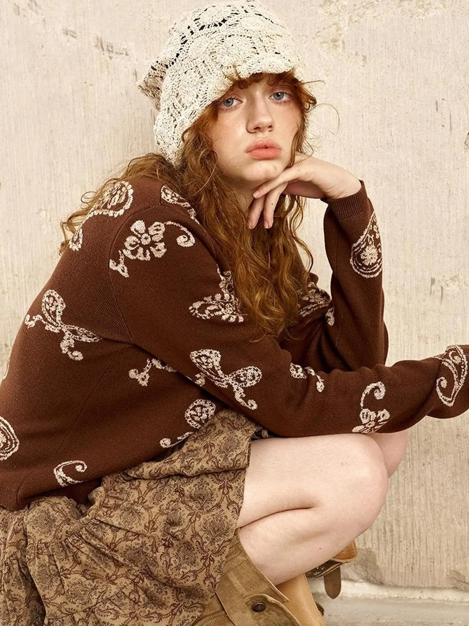 Bohemian Floral A Line Mini Puff Skirt