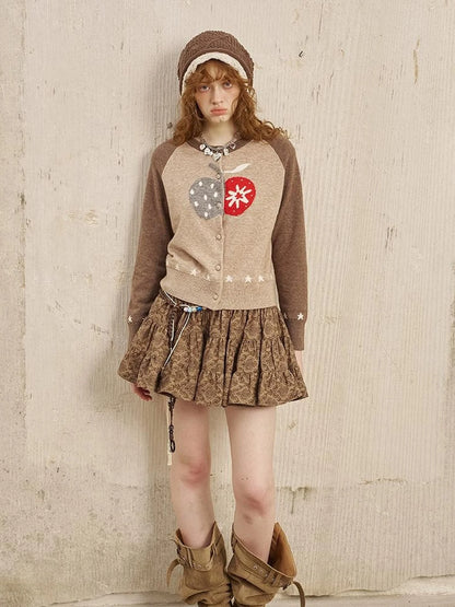 Bohemian Floral A Line Mini Puff Skirt