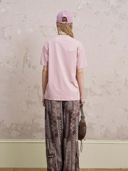 DIDDI MODA Bohemian Print Drawstring Wide Leg Pants