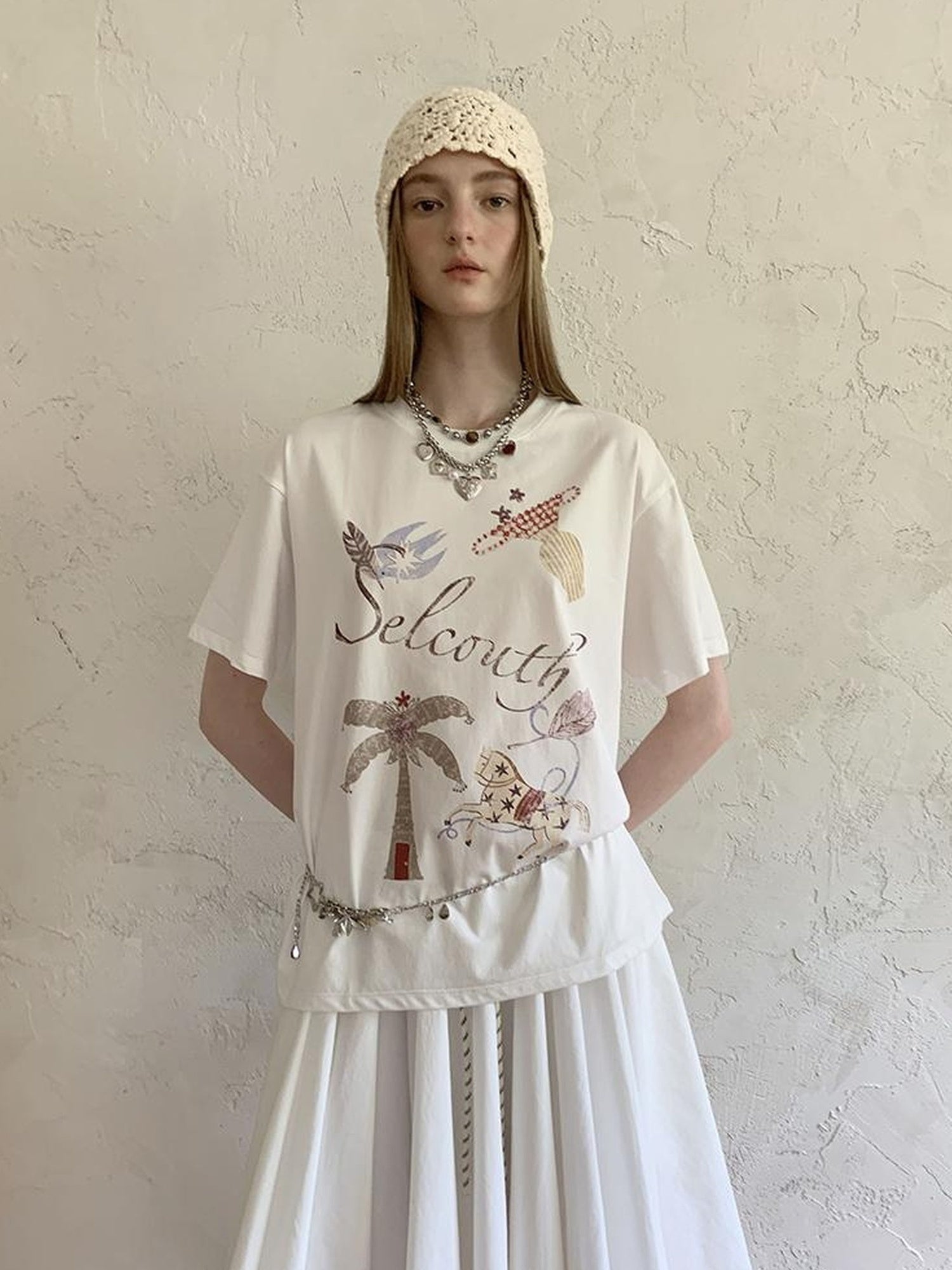DIDDI MODA Bohemian Print Loose Fit Vintage Graphic Tee