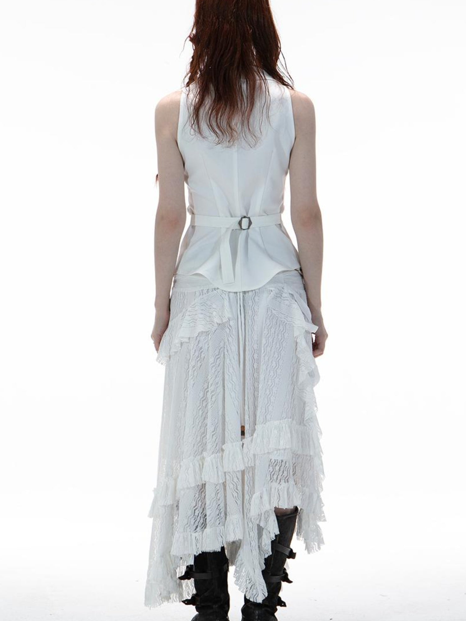 DoublePunch Bohemian Punk Asymmetric Hem Low Waist Flared Mini Skirt