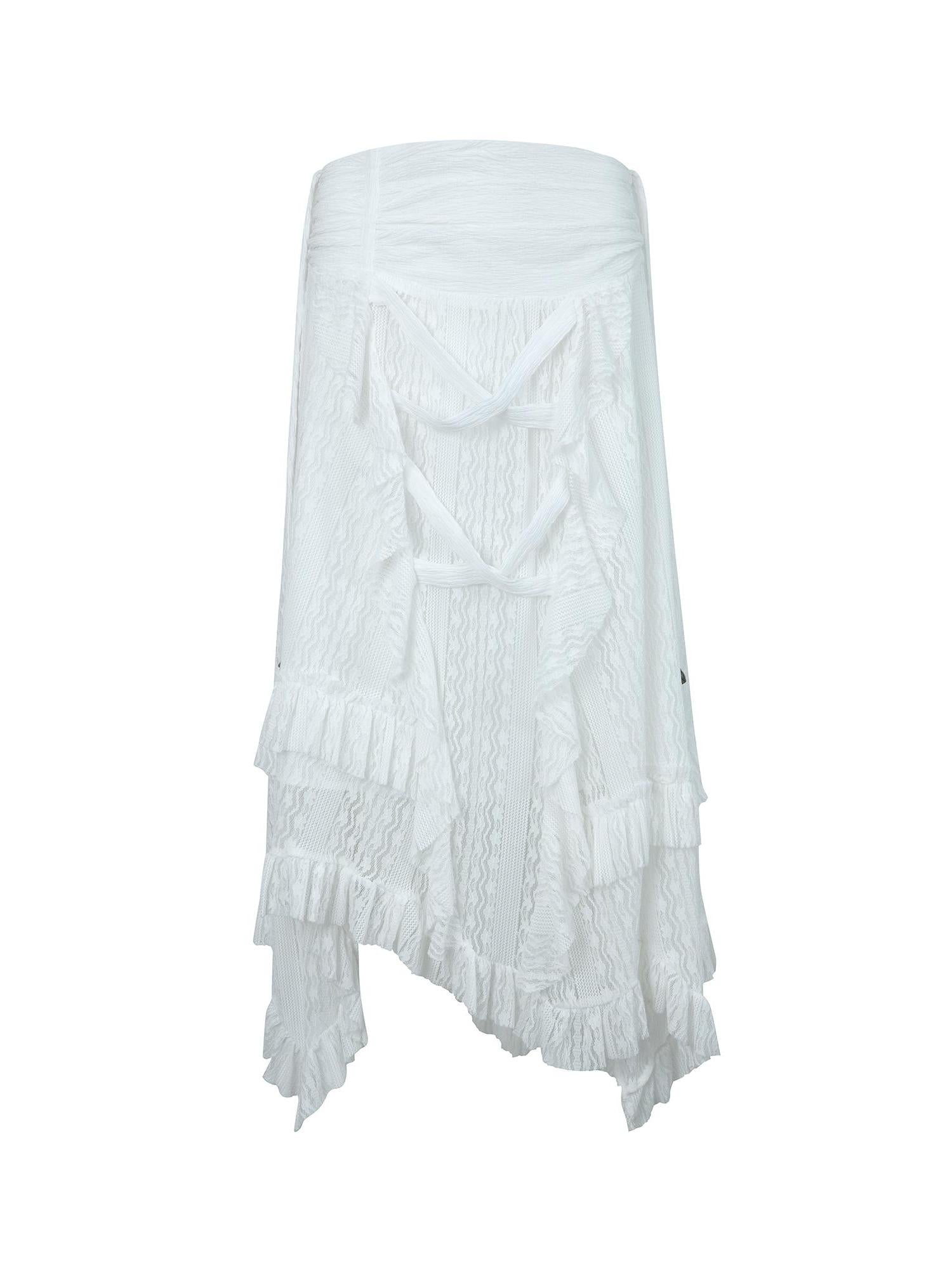 DoublePunch Bohemian Punk Asymmetric Hem Low Waist Flared Mini Skirt