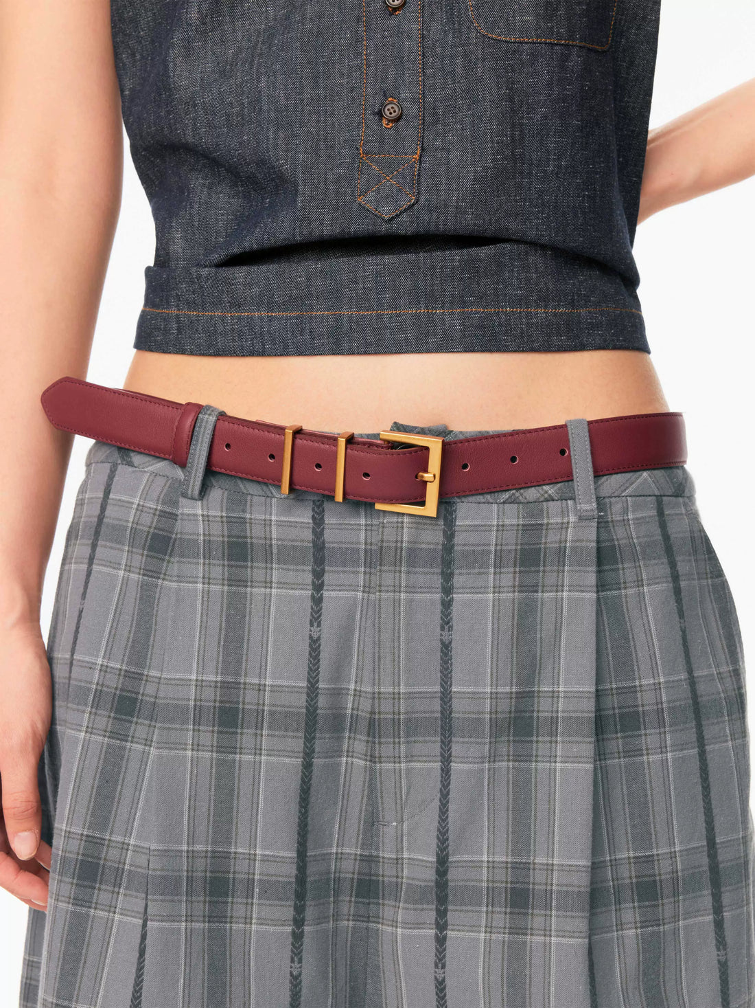 Brass Single Side Buckle Small Square Head Women&