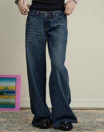 Achihara Breezy Wash Wide Leg Jeans