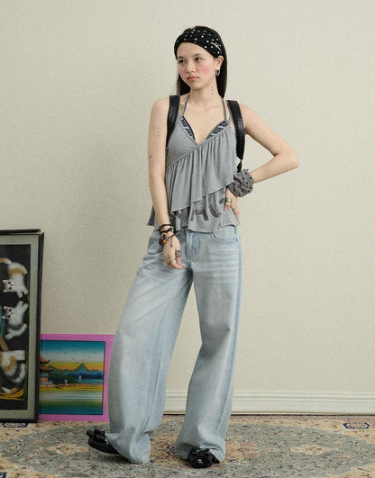 Achihara Breezy Wash Wide Leg Jeans