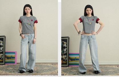 Achihara Breezy Wash Wide Leg Jeans