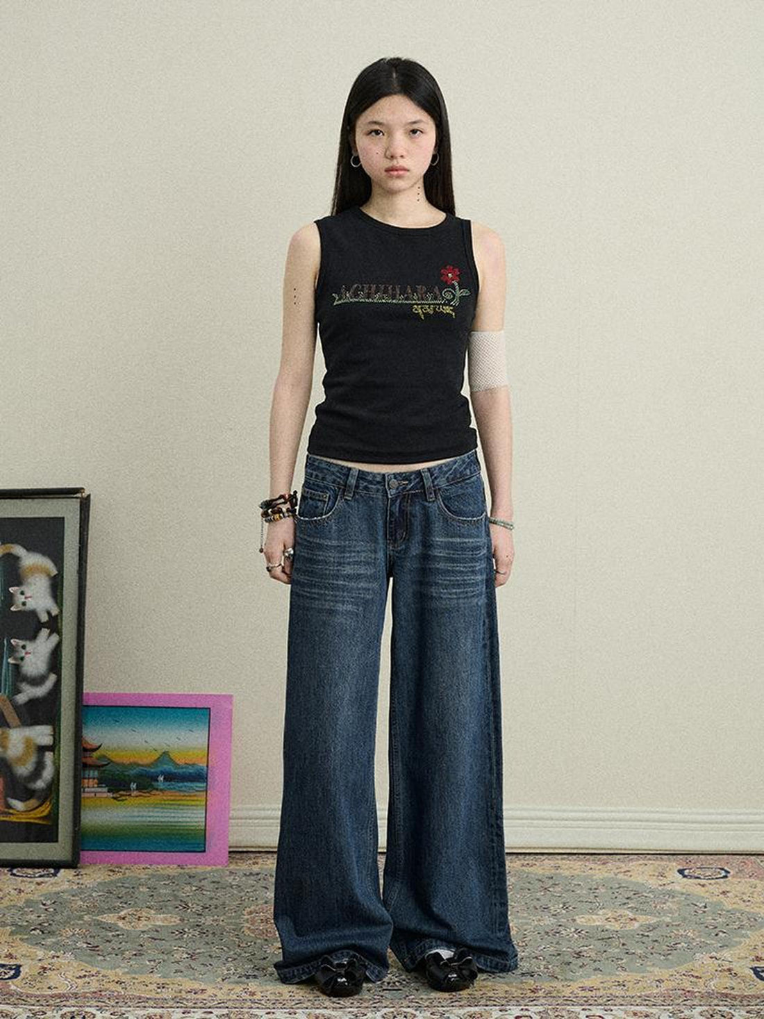 Achihara Breezy Wash Wide Leg Jeans