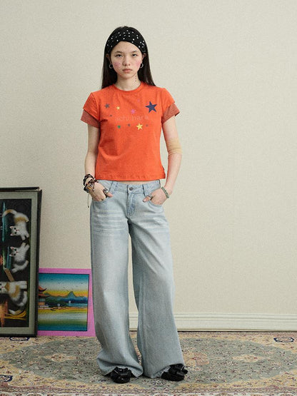 Achihara Breezy Wash Wide Leg Jeans