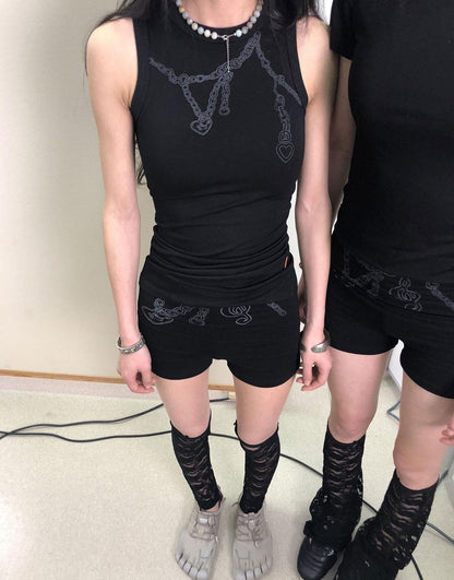 Achihara Breton Chain Romance Sleeveless Top