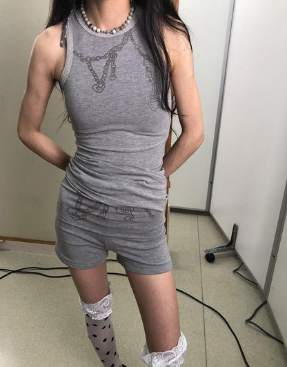 Achihara Breton Chain Romance Sleeveless Top
