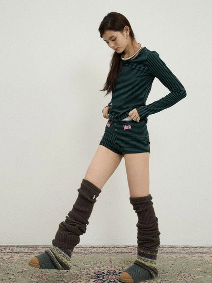 Breton Raspberry Slim Fit Long Sleeve Tee