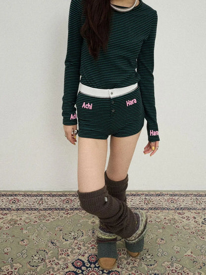 Breton Raspberry Slim Fit Long Sleeve Tee