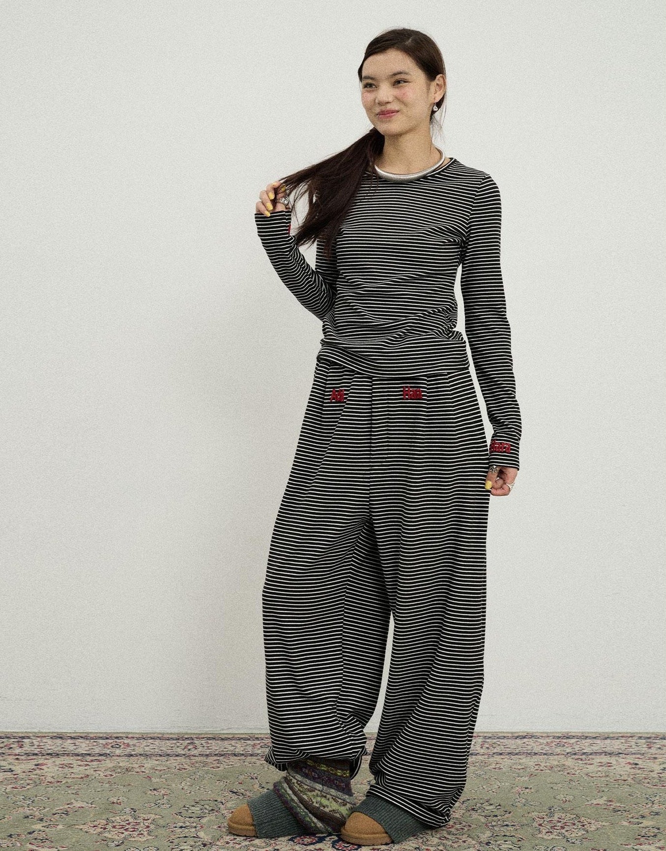 Achihara Breton Raspberry Slim Fit Long Sleeve Tee
