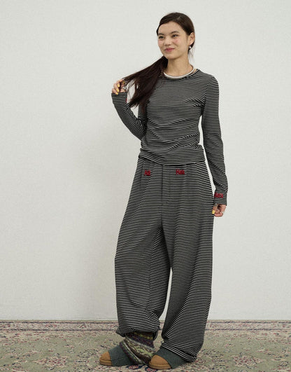 Achihara Breton Raspberry Slim Fit Long Sleeve Tee