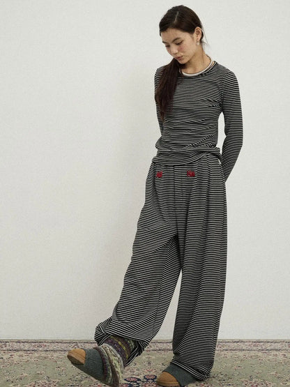 Breton Raspberry Slim Fit Long Sleeve Tee