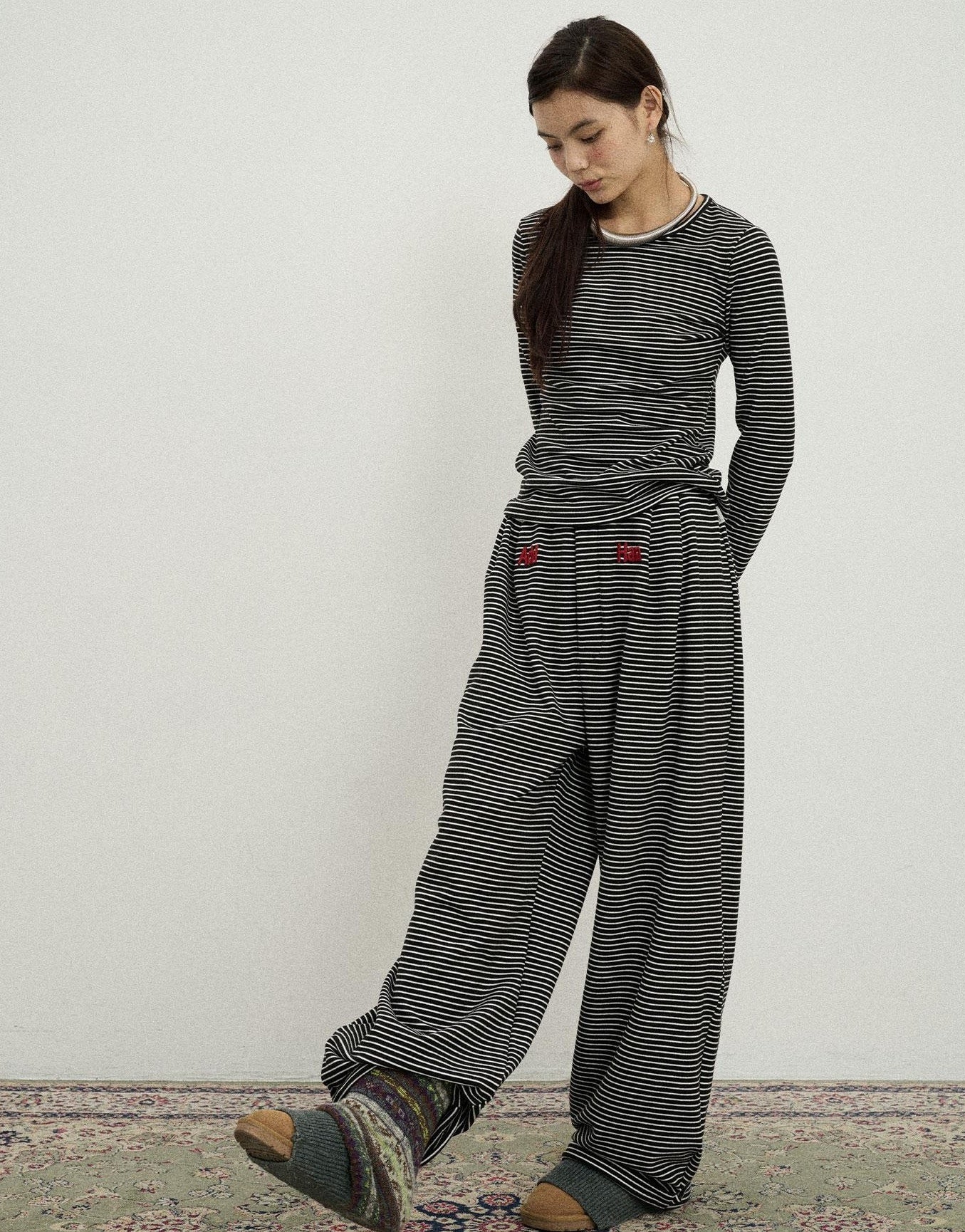 Achihara Breton Raspberry Slim Fit Long Sleeve Tee