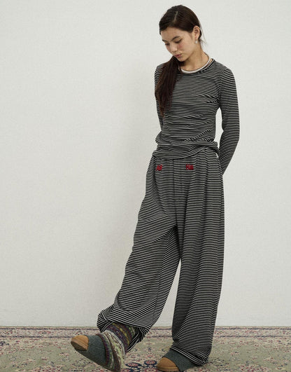 Achihara Breton Raspberry Slim Fit Long Sleeve Tee