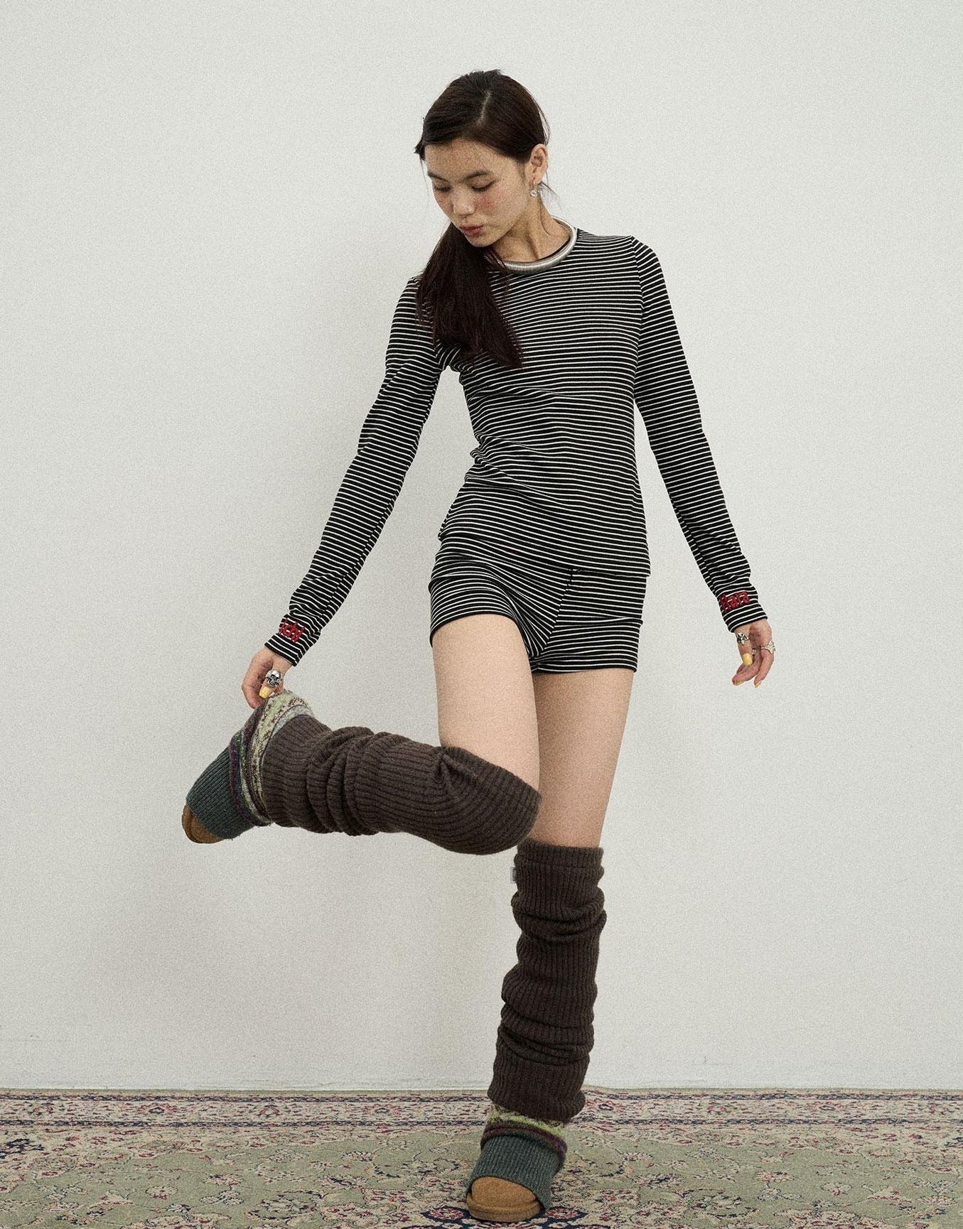 Achihara Breton Raspberry Slim Fit Long Sleeve Tee