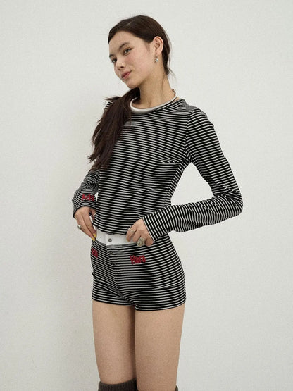 Breton Raspberry Slim Fit Long Sleeve Tee
