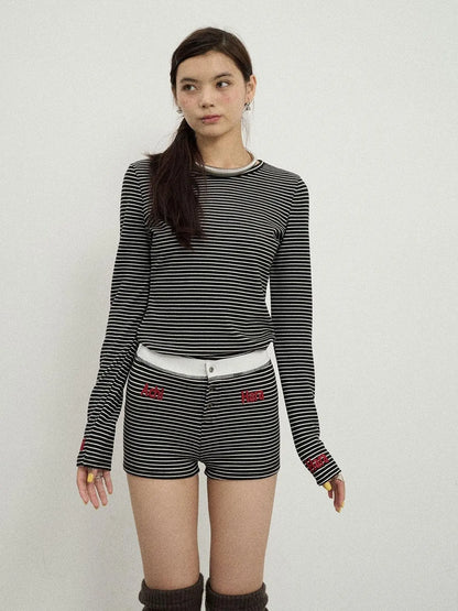 Breton Raspberry Slim Fit Long Sleeve Tee
