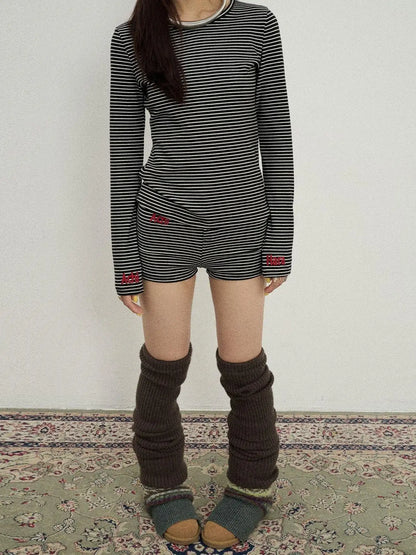 Breton Raspberry Slim Fit Long Sleeve Tee