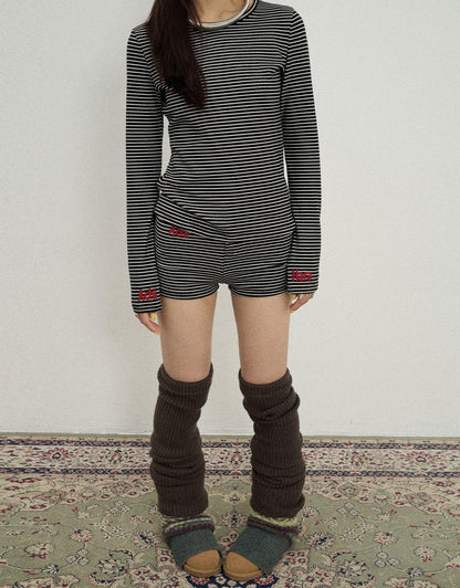 Achihara Breton Raspberry Slim Fit Long Sleeve Tee
